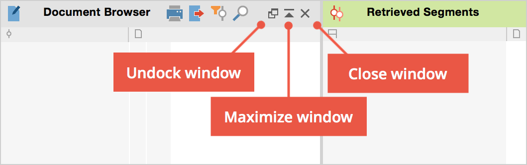 Small toolbar within a window Small toolbar within a window