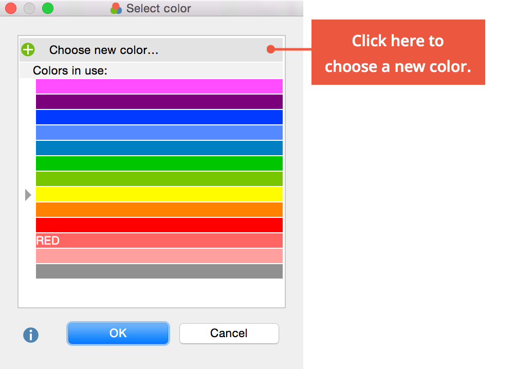 Selecting a color Selecting a color