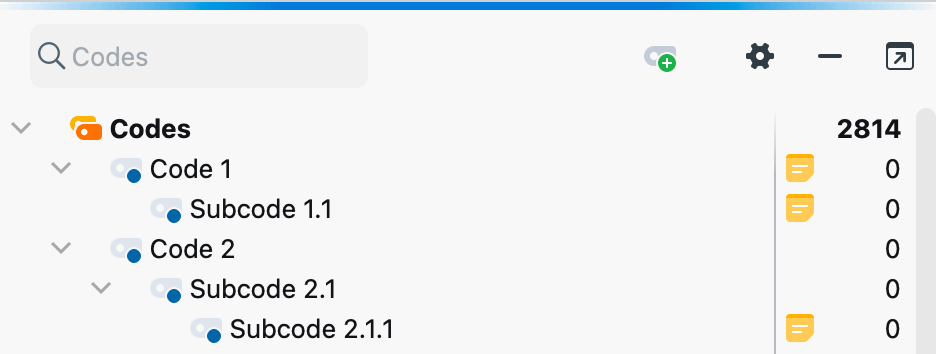 Importierte Codes und Memos Importierte Codes und Memos
