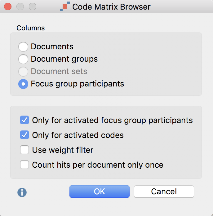Code Matrix Browser options Code Matrix Browser options