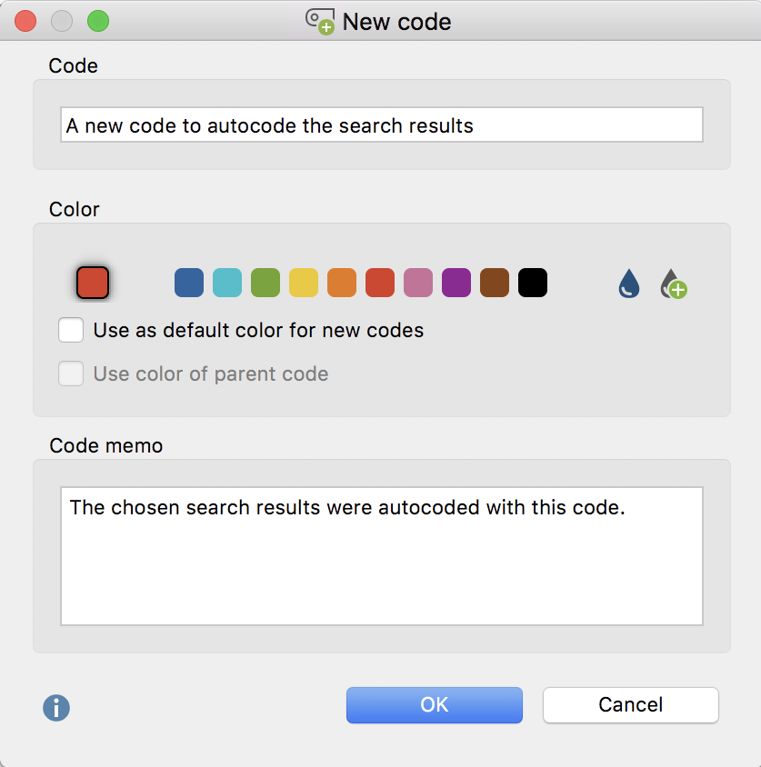 Autocode search results: Define a new code Autocode search results: Define a new code