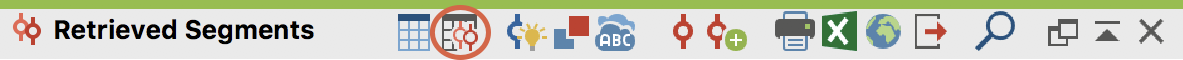Opening the Overview of Retrieved Segments in the toolbar Opening the Overview of Retrieved Segments in the toolbar