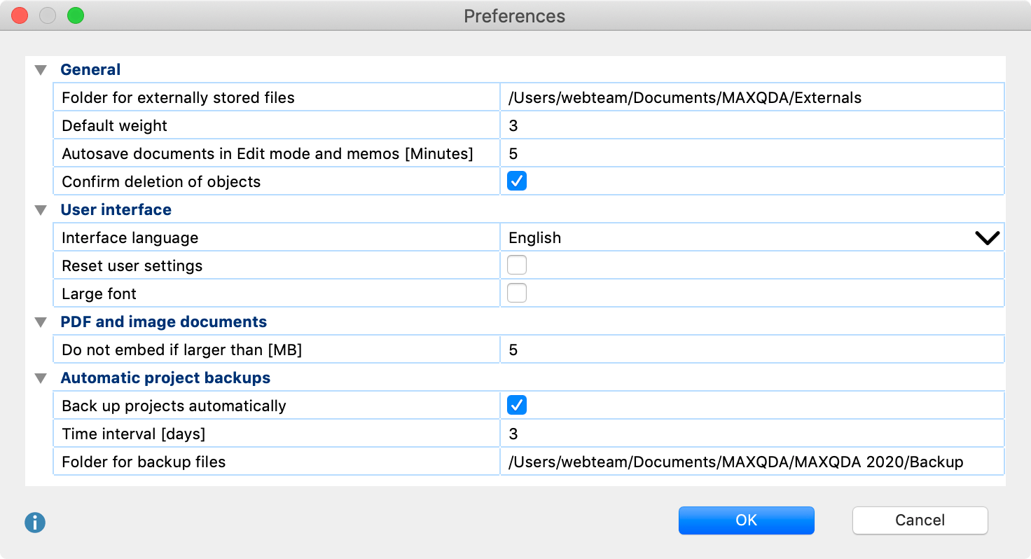 Preferences Window Preferences