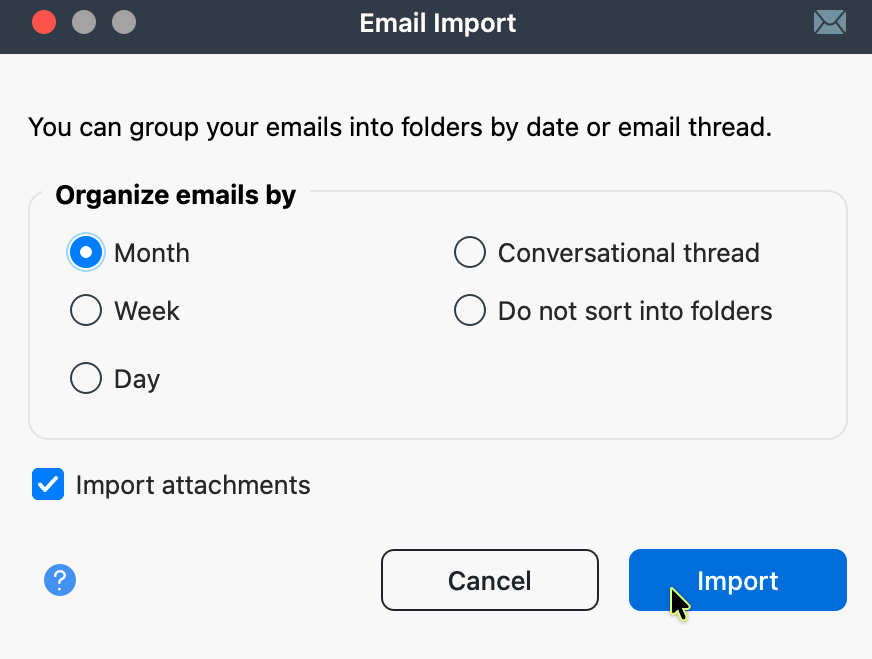 Emails imported using EML or MSG format in MAXQDA, grouped by conversation and autocoded (anonymized for this figure)