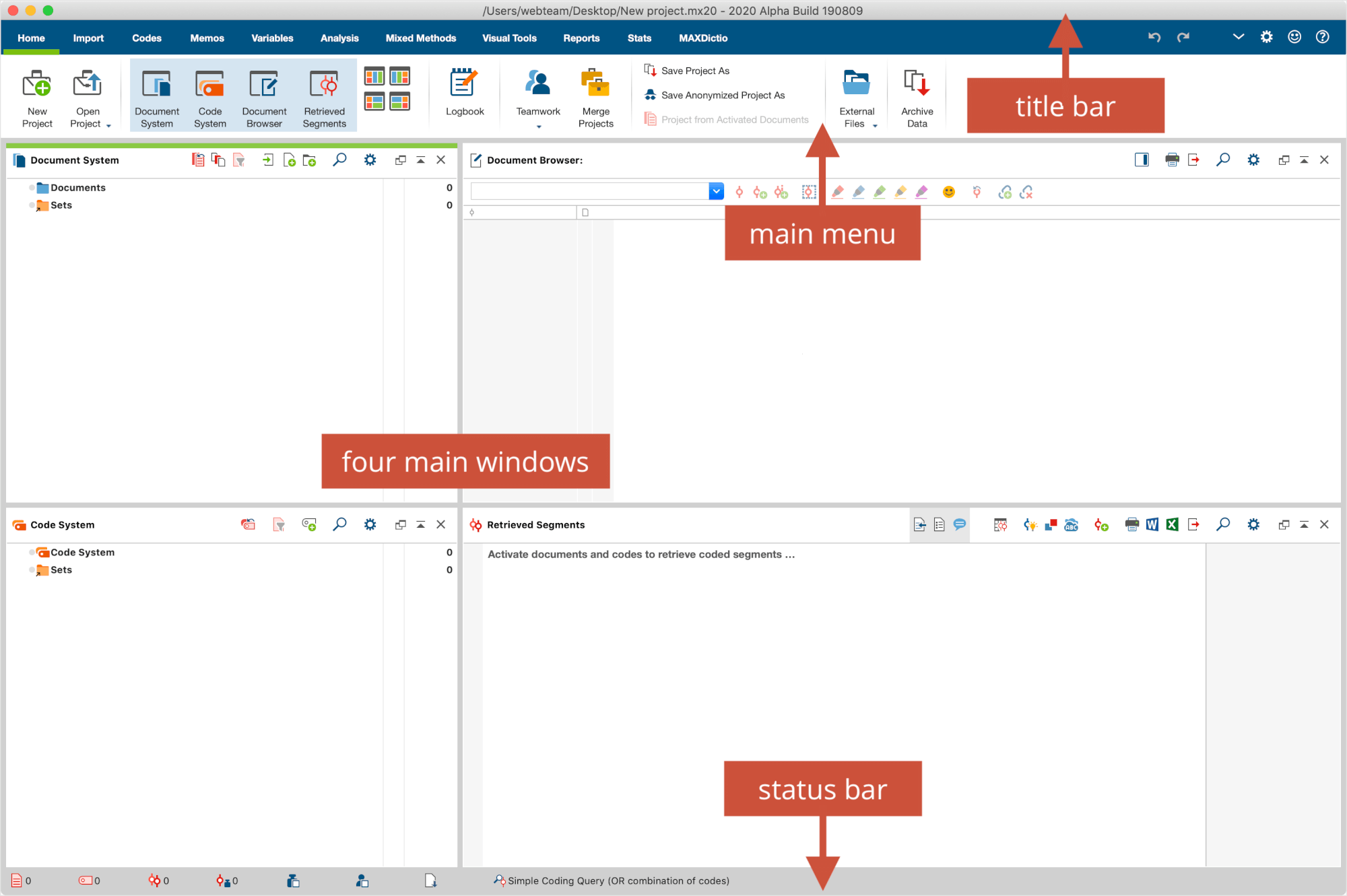The MAXQDA interface