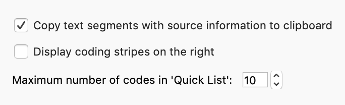 Settings for the “Document Browser“ window Settings for the “Document Browser“ window