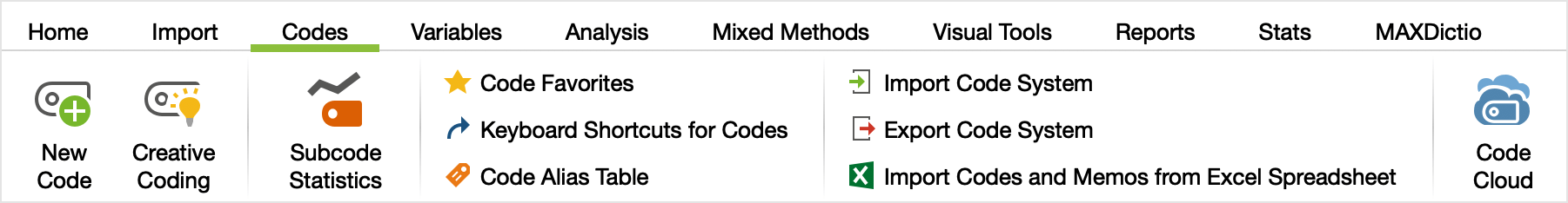 The Codes Tab The “Codes“ Tab