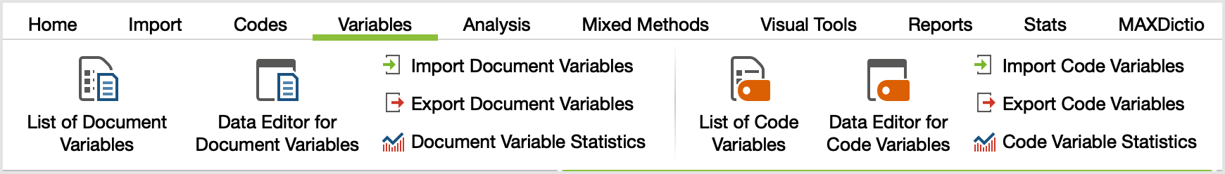 The Variables Tab The “Variables” Tab