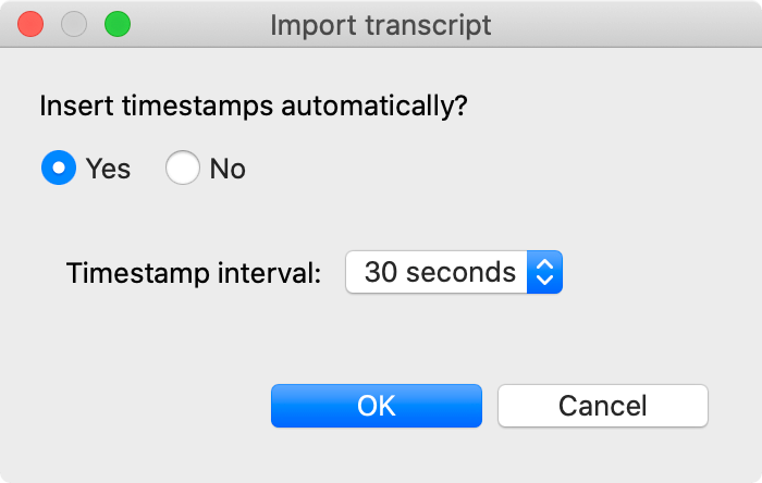 Options for automatically generated timestamps Options for automatically generated timestamps