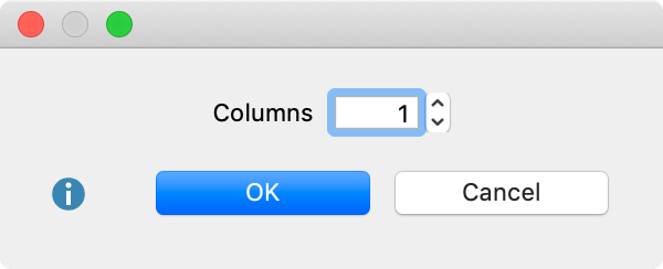 Choose the number of columns