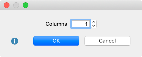 Choose the number of columns Choose the number of columns