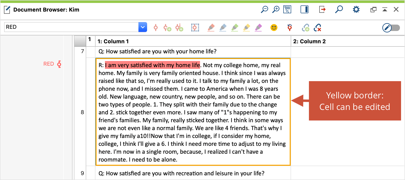 Coded text in a cell Coded text in a cell