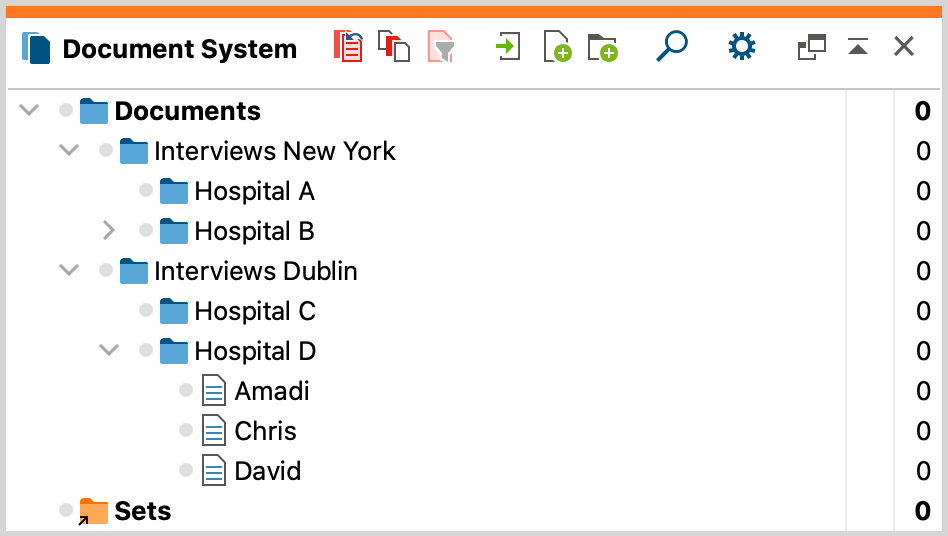 Display of documents in your ”Document System” after import