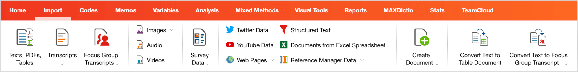 Import Web Collector data from the Import tab
