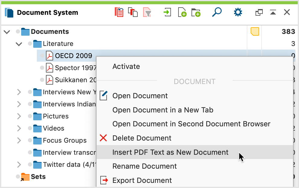 Import a PDF as a new document