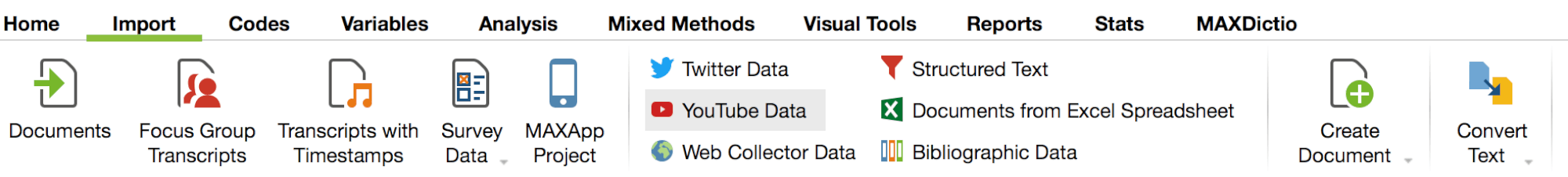 Start import from YouTube Import Youtube Data