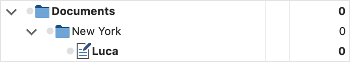 Symbol in the “Document System” for a document open in the “Document Browser”
