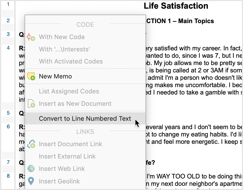 Option for converting paragraph numbered text to line numbered text Option for converting paragraph numbered text to line numbered text