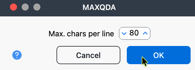Set max. line length