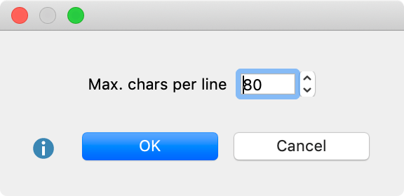 Set max. line length Set max. line length