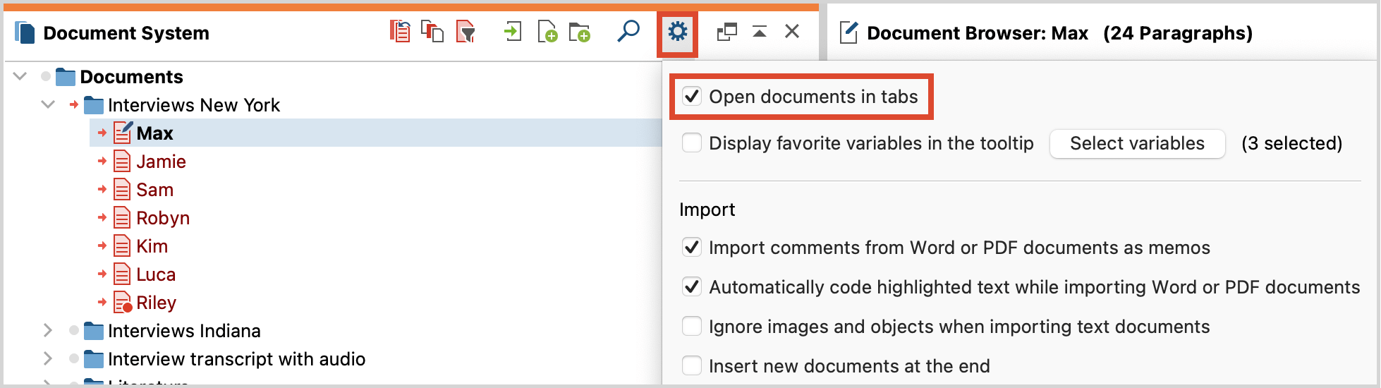Open documents in tabs by default Open documents in tabs by default