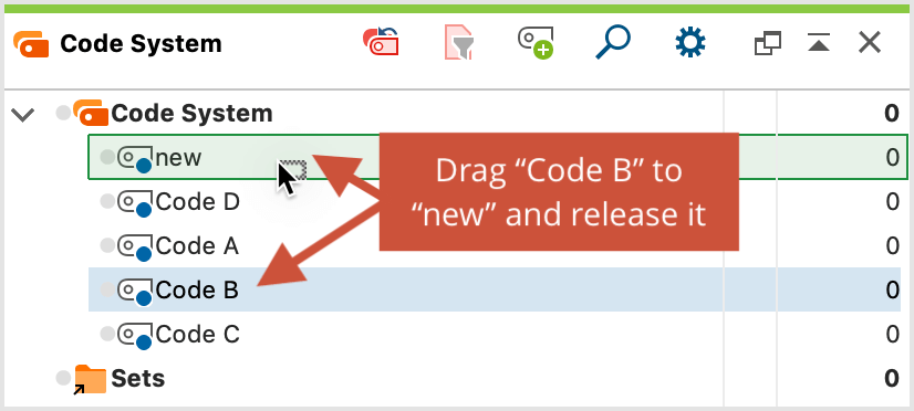 Creating a new code to hold to former codes as subcodes Creating a new code to hold to former codes as subcodes