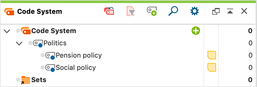 Newly added subcodes with memo symbol Newly added subcodes with memo symbol