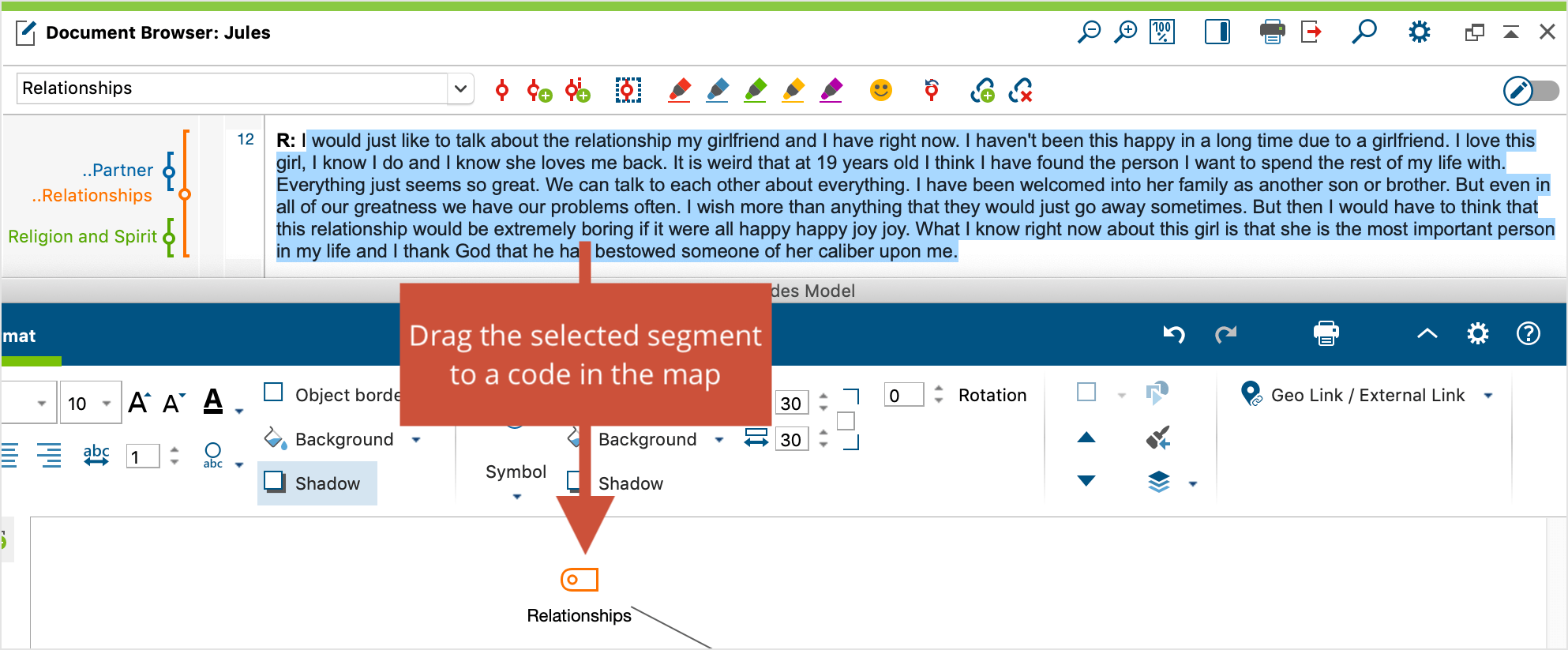Coding with codes in a map Coding with codes in a map