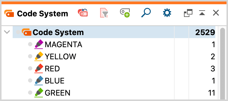 Symbol for a color code in the “Code System“ Symbol for a color code in the “Code System“
