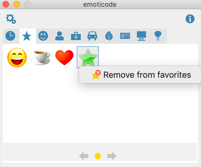 Add and remove symbols from favorites