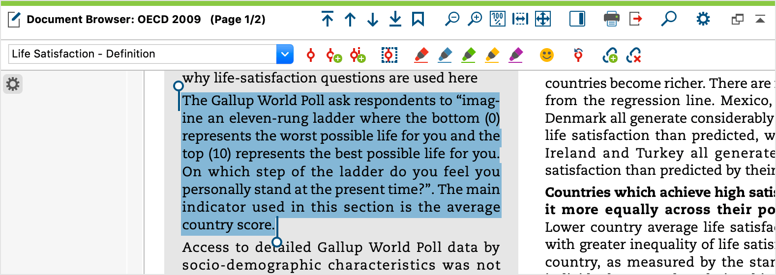 Highlighted text (above) and highlighted image segment (below) in a PDF