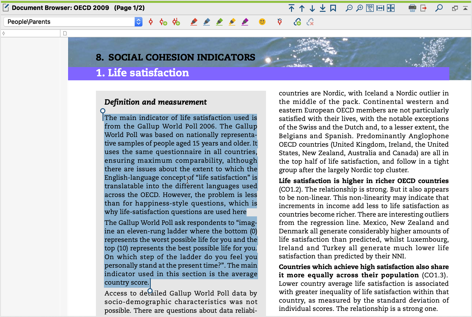 Highlighted text (above) and highlighted image segment (below) in a PDF