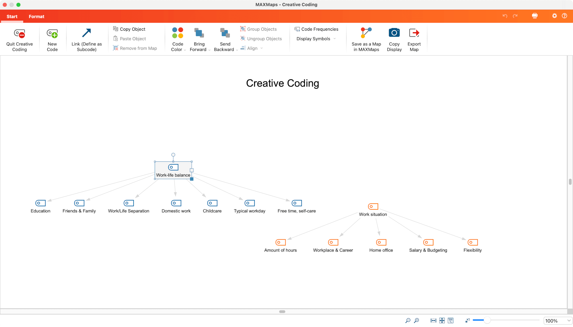 Organizing codes on the Creative Coding workspace Organizing codes on the Creative Coding workspace