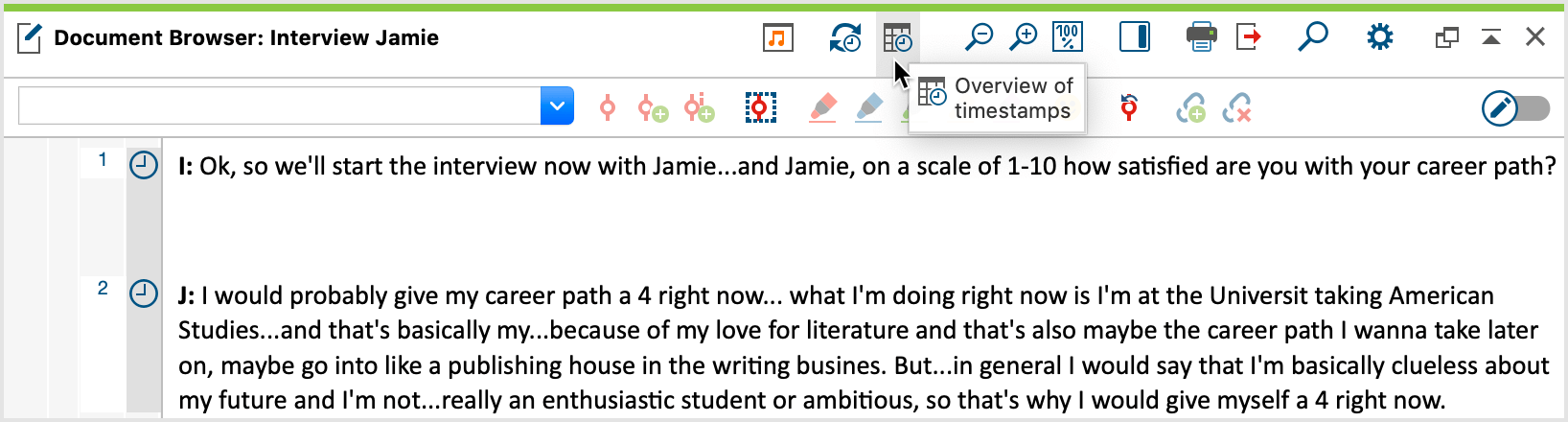 Open the Overview of Timestamps Open the Overview of Timestamps