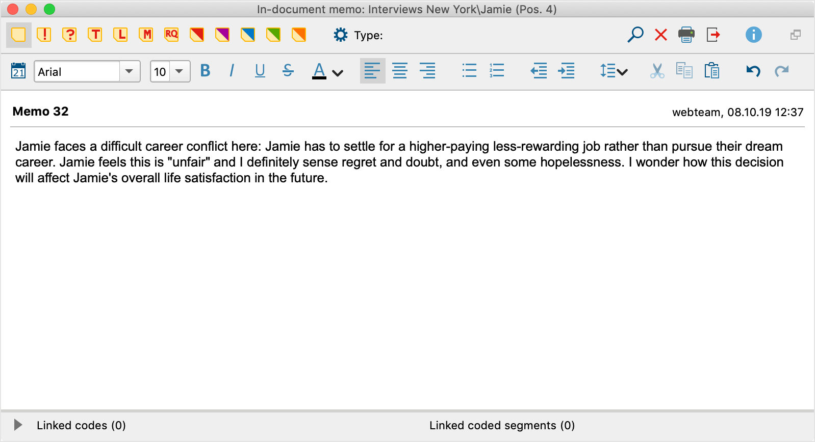 In-document memo In-document memo