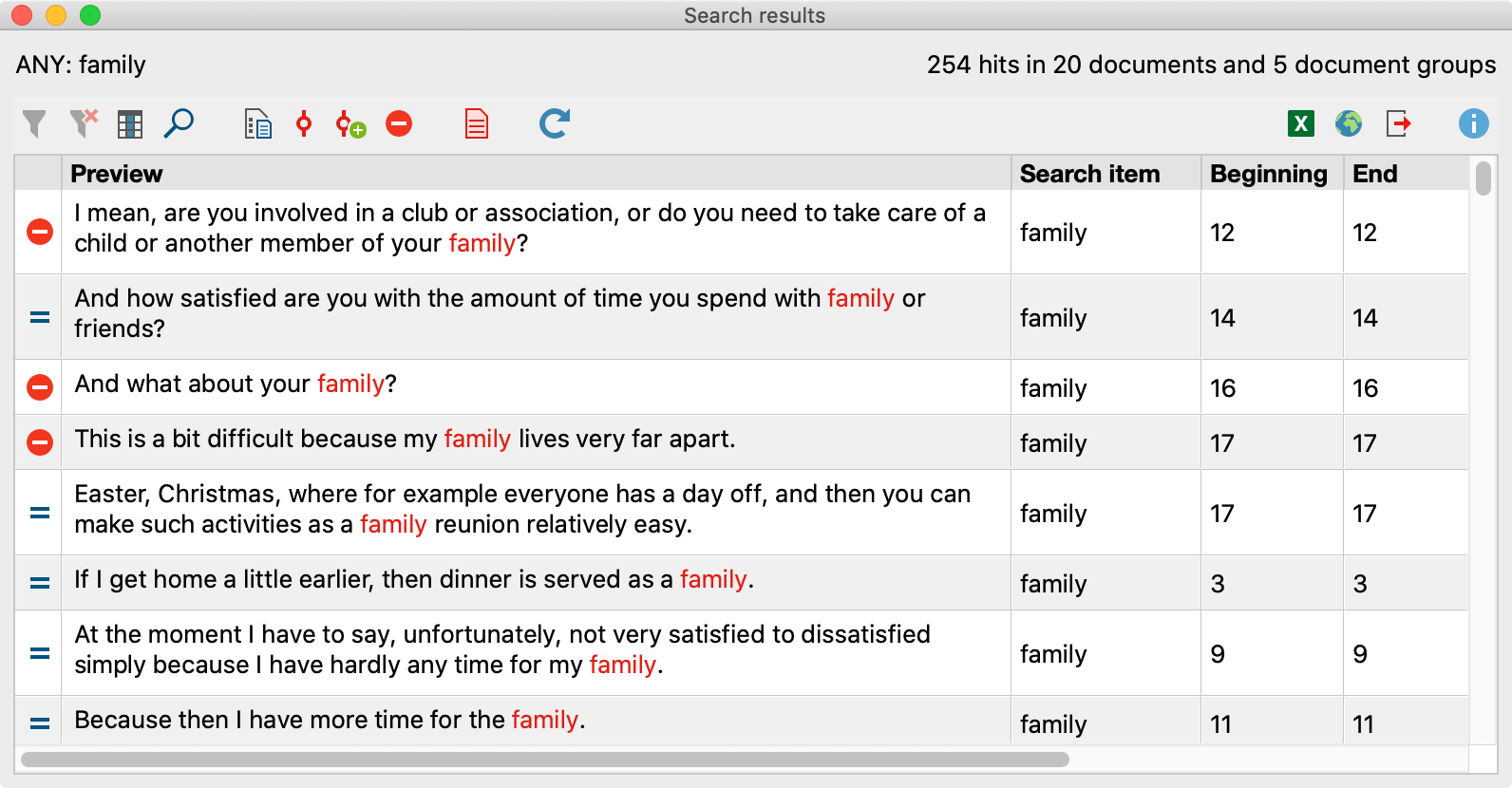 Exclude search terms from autocoding