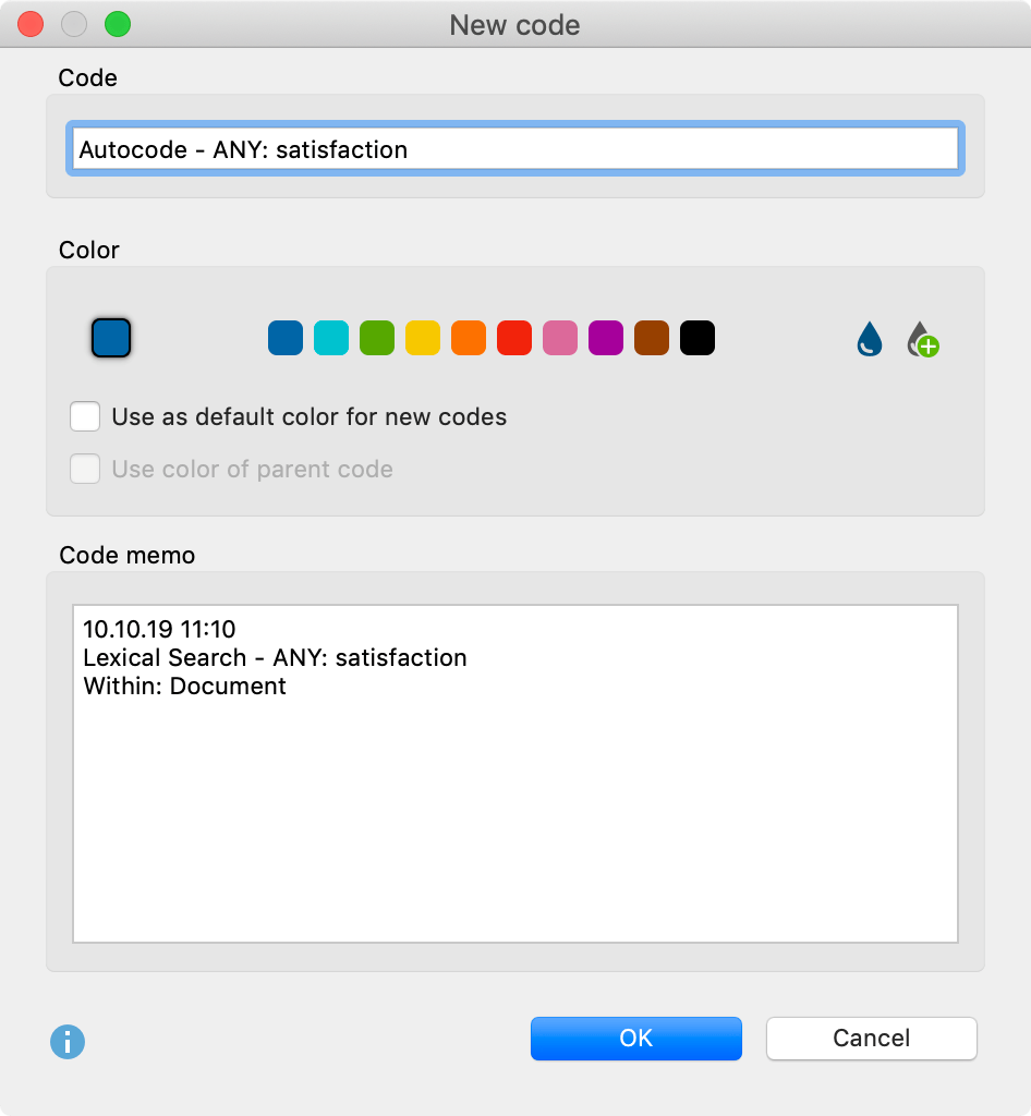 Autocode search results: Define a new code Autocode search results: Define a new code