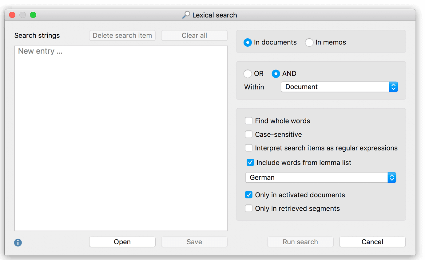 Lexical Search in MAXQDA Standard