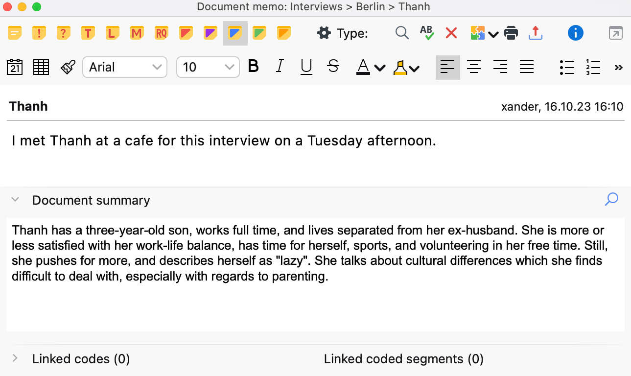 Document summary in a document memo Document summary in a document memo