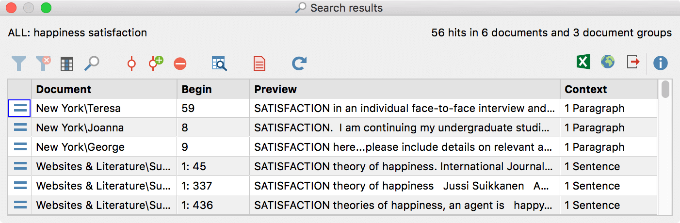Search results when combining several search items with AND Search results when combining several search items with AND