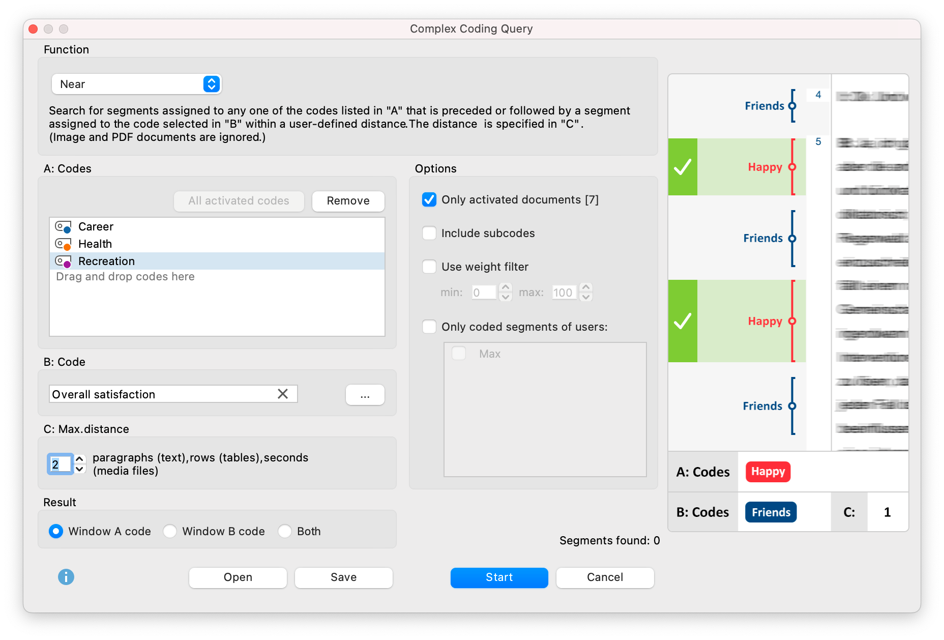 Complex Coding query window Complex Coding query window