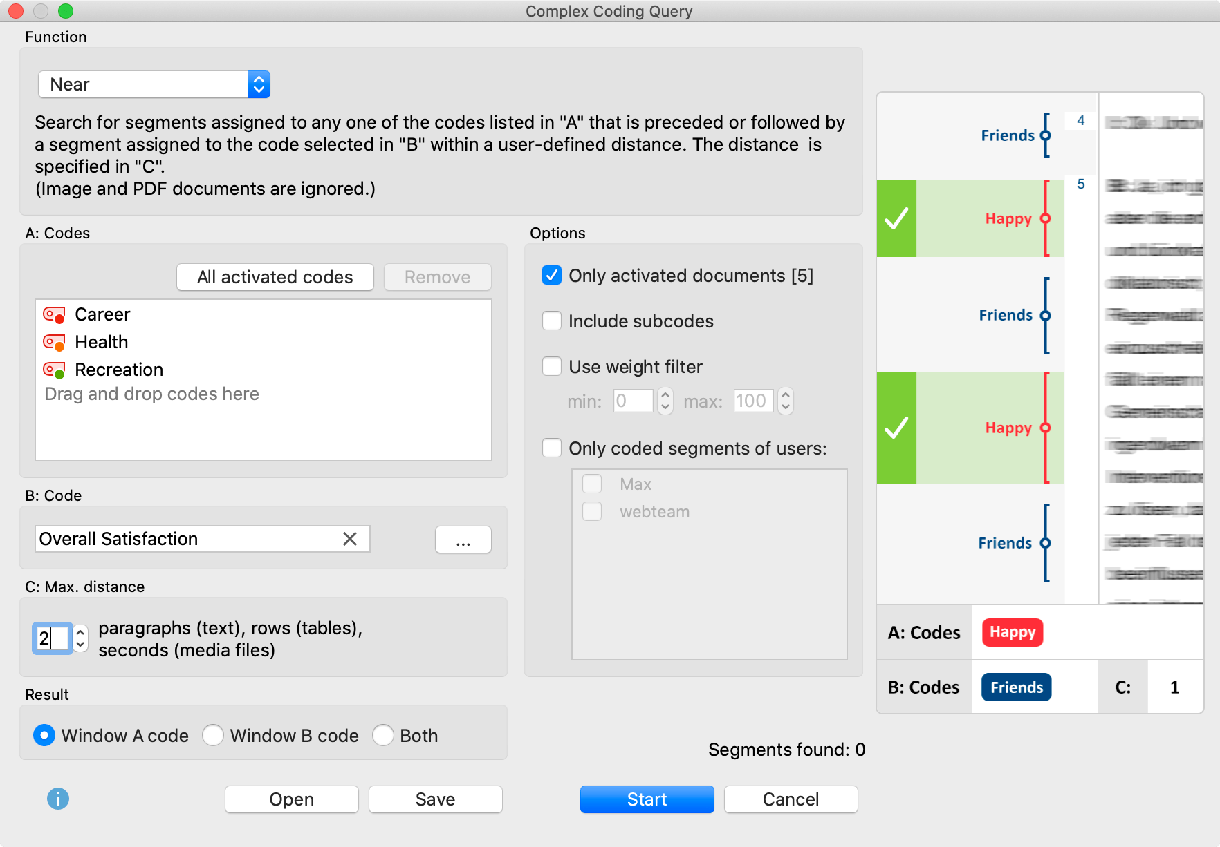 Access to the Complex Coding Query in the Analysis tab Access to the Complex Coding Query in the Analysis tab