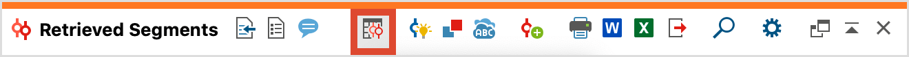 Opening the “Overview of Coded Segments” in the toolbar Opening the “Overview of Coded Segments” in the toolbar