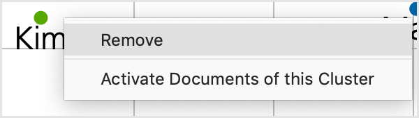 Context menu for a document displayed on a Document Map Context menu for a document displayed on a Document Map