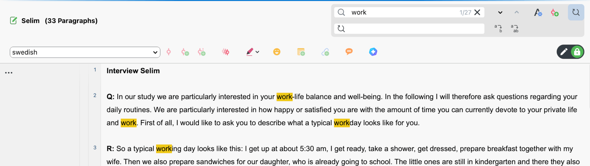 Screenshot of the search bar in MAXQDA's Document Browser