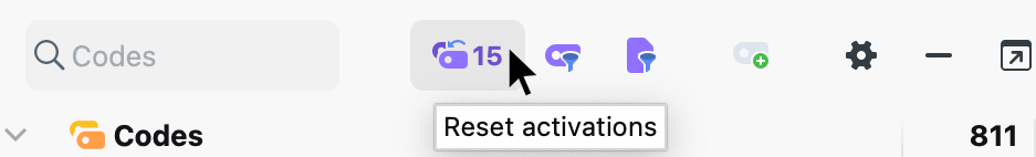 Clear activated codes Clear activated codes