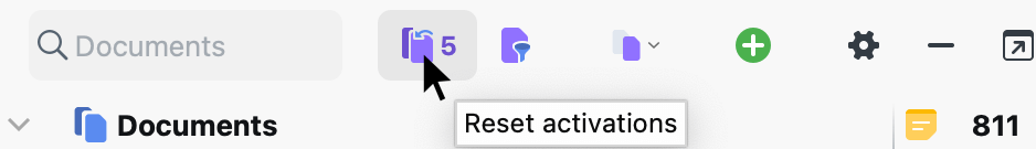 Clear activated documents Clear activated documents