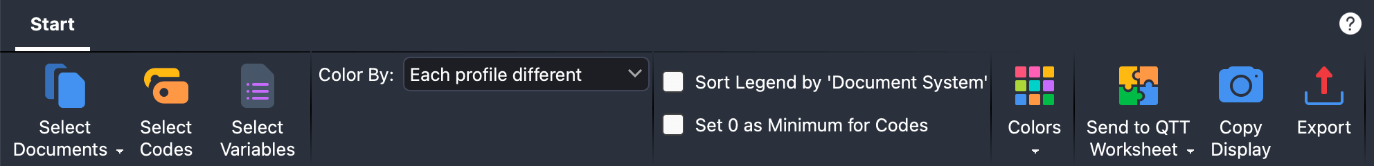 Select variables (left) and sort variable values (right) Select variables (left) and sort variable values (right)