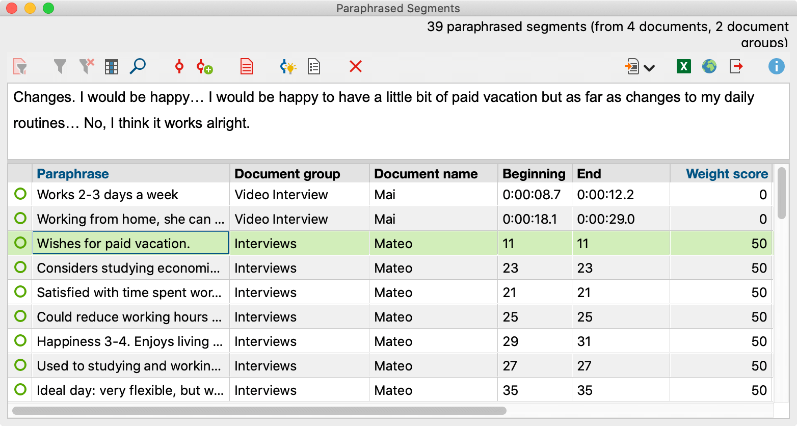 The “Overview of Paraphrased Segments” The “Overview of Paraphrased Segments”