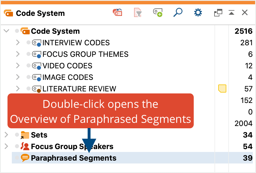Accessing the Overview of Paraphrased Segments in the “Code System” Accessing the Overview of Paraphrased Segments in the “Code System”